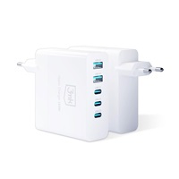 3mk síťová nabíječka - Hyper Charger 140W, GaN 3x USB-C (PD) / 2x USB, bílá