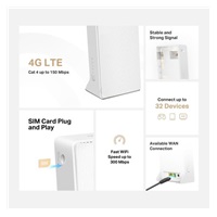 Mercusys MB110-4G WiFi4 router (N300, 4G LTE, 2,4GHz, 1x100Mb/s LAN/WAN,1x100Mb/s LAN,1xnanoSIM)