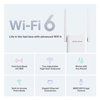 MERCUSYS ME70X WiFi6 Extender/Repeater (AX1800,2,4GHz/5GHz,1xGbELAN)