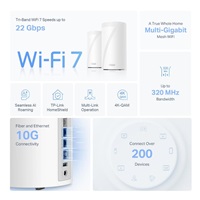 TP-Link Deco BE85(1-pack) WiFi7 Mesh(BE22000,2,4GHz/5GHz/6GHz,1x10GbELAN/WAN,1xSFP+/10GbELANcombo,2x2,5GbELAN/WAN,1xUSB)