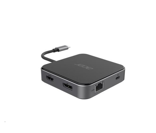 ACER  7in1 USB4 8K Multi Display hub: 1 x HDMI + 1 DP + 2 x USB3.2 + 1 x USB C + 1 x RJ45 + 1 x 3.5mm audio port