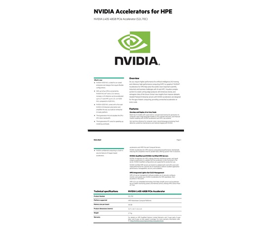 NVIDIA L40S 48GB PCIe Accelerator for HPE