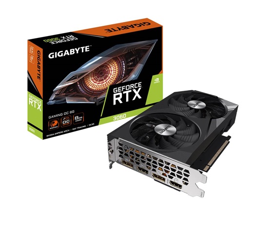 BAZAR - GIGABYTE VGA NVIDIA GeForce RTX 3060 GAMING OC 8G LHR Rev. 2.0, RTX 3060 LHR, 8GB GDDR6, Rozbaleno (Kompletní)