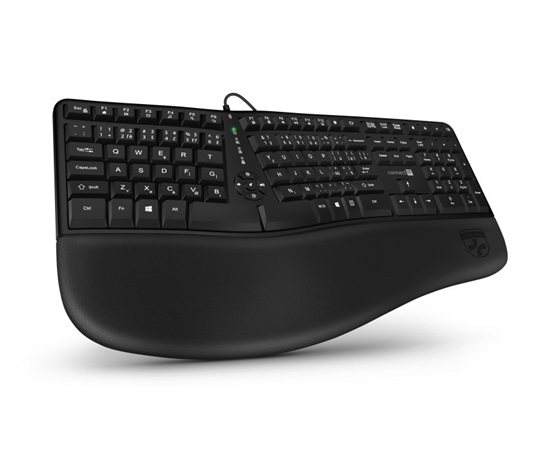 CONNECT IT Klávesnice FOR HEALTH ERGO drátová ergonomická klávesnice, CZ + SK, černá