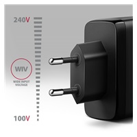 AXAGON ACU-DPQ100, GaN ładowarka sieciowa 100W, 3x port (USB-A + dual USB-C), PD3.0/PPS/QC4+/Apple, czarna