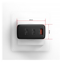 AXAGON ACU-DPQ100, GaN ładowarka sieciowa 100W, 3x port (USB-A + dual USB-C), PD3.0/PPS/QC4+/Apple, czarna