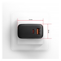 AXAGON ACU-PQ45 GaN ładowarka sieciowa 45W, 2x port (USB-A + USB-C), PD3.0/PPS/QC4+/SFC 2.0/AFC/Apple