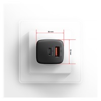 AXAGON ACU-PQ20, ładowarka sieciowa 20W, 2x port (USB-A + USB-C), PD3.0/PPS/QC4+/AFC/Apple, czarna