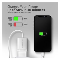 AXAGON ACU-PQ20W, ładowarka sieciowa 20W, 2x port (USB-A + USB-C), PD3.0/PPS/QC4+/AFC/Apple, biała
