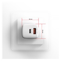 AXAGON ACU-PQ20W, ładowarka sieciowa 20W, 2x port (USB-A + USB-C), PD3.0/PPS/QC4+/AFC/Apple, biała