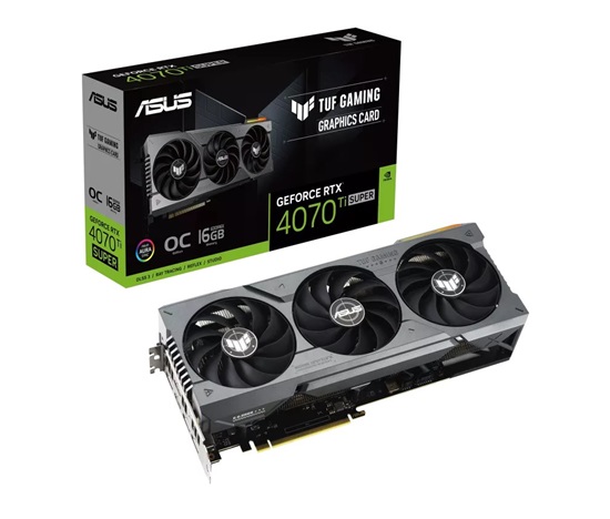 ASUS VGA NVIDIA GeForce RTX 4070 Ti SUPER TUF GAMING OC 16G, 16G GDDR6X, 3xDP, 2xHDMI