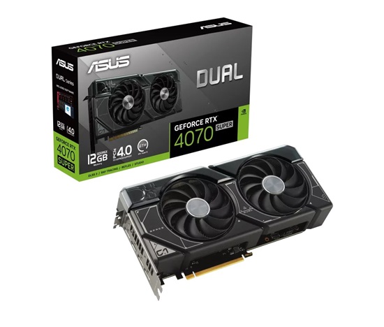 ASUS VGA NVIDIA GeForce RTX 4070 SUPER DUAL 12G, 12G GDDR6X, 3xDP, 1xHDMI