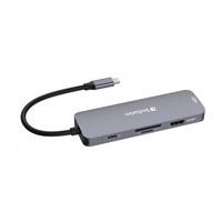 VERBATIM Hub USB-C Pro Multiport 8 Port, 3x USB 3.2, 1x USB-C, 2xHDMI, microSD/SD, šedá