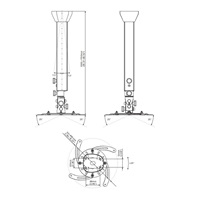 Profesionální designový stropní držák na projektor EDBAK PMV300 - pošk.obal