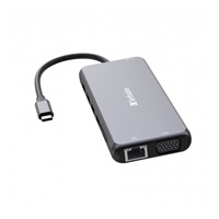 VERBATIM Hub USB-C Pro Multiport 14 Port, 5x USB-A, 2x USB-C, 2x HDMI, 1xVGA, RJ45, 3.5mm Jack audio, microSD/SD, šedá