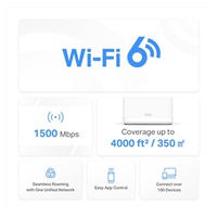 MERCUSYS Halo H60X(2-pack) WiFi6 Mesh (AX1500,2,4GHz/5GHz,3xGbELAN/WAN(1xXR Unit), 2xGbELAN/WAN (1xXS Unit)