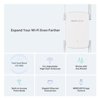 MERCUSYS ME50G WiFi5 Extender/Repeater (AC1900,2,4GHz/5GHz,1xGbELAN)