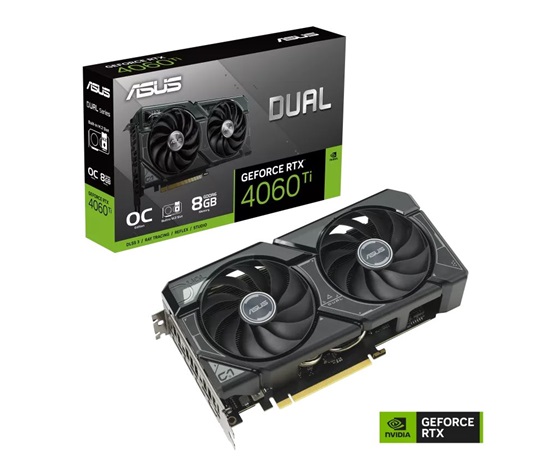 ASUS VGA NVIDIA GeForce DUAL RTX 4060 Ti 8G SSD OC, RTX 4060 Ti, 8GB GDDR6, 3xDP, 1xHDMI