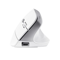 TRUST myš Bayo II Ergonomická vertikální myš, Bezdrátová, bílá