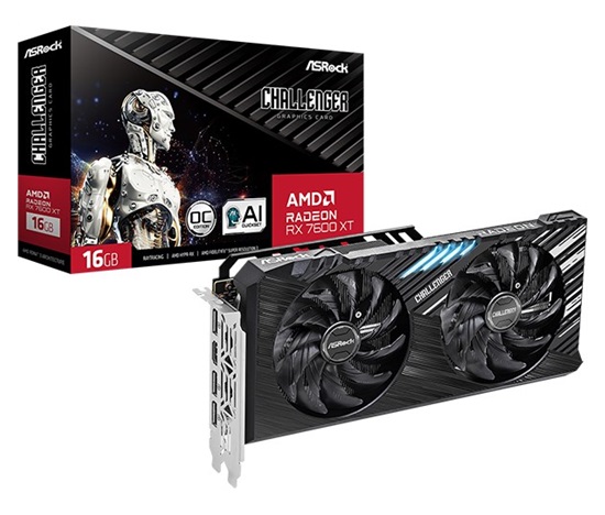 ASRock VGA AMD Radeon RX 7600 XT Challenger 16GB OC, RX 7600 XT, 16GB GDDR6, 3xDP, 1xHDMI