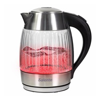 Salente StripeGlass, rychlovarná konvice 1,8 l, nerez/skleněná, červené podsvícení