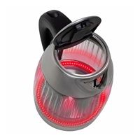 Salente StripeGlass, rychlovarná konvice 1,8 l, nerez/skleněná, červené podsvícení