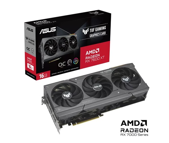 ASUS VGA AMD Radeon TUF RX 7600 XT 16G OC, AMD RX 7600 XT, 16GB GDDR6, 3xDP, 1xHDMI