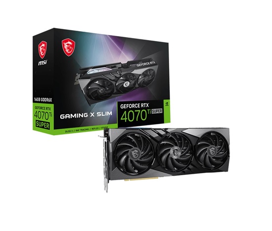 MSI VGA NVIDIA GeForce RTX 4070 Ti SUPER 16G GAMING X SLIM, 16G GDDR6X, 3xDP, 1xHDMI