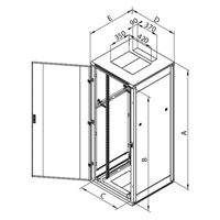 TRITON 19" stojanový rozvaděč 15U 600x800, nosnost 800 kg, skleněné dveře, svařovaný, šedý