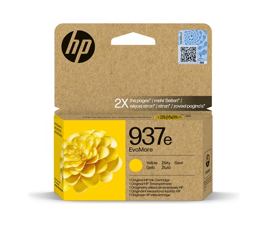 HP 937e EvoMore Yellow Original Ink Cartridge (1,650 pages)