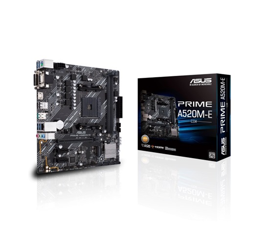 ASUS MB Sc AM4 PRIME A520M-E/CSM, AMD A520, 2xDDR4, 1xHDMI, 1xDVI, 1xVGA, mATX