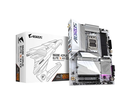 GIGABYTE MB Sc AM5 B650E AORUS ELITE X AX ICE, AMD B650, 4xDDR5, 2x HDMI, 1xUSB-C, WI-FI, E-ATX