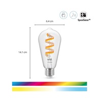 PHILIPS WiZ Wi-Fi BLE ST64 E27 6,3 W - barevná žárovka, nastavitelná teplota, stmívatelná