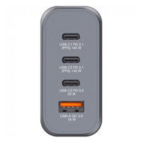 VERBATIM GaN Nabíječka do sítě GNC-140, 140W, 3x USB-C, 1x USB