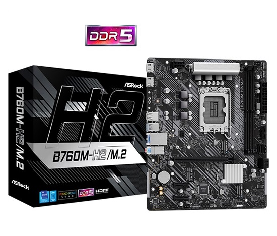 ASRock MB Sc LGA1700 B760M-H2/M.2, Intel B760, 2xDDR5, 2xHDMI, mATX