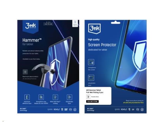 3mk All-Safe - AIO fólie Pure Matt Pro Full Wet Fitting Tablet, 25 ks