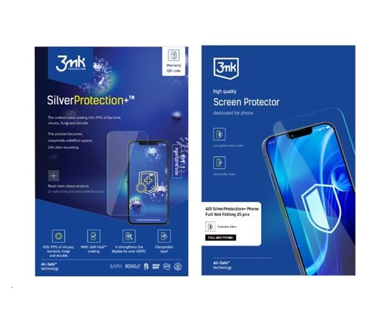 3mk All-Safe - AIO fólie SilverProtection+ Full Wet Fitting Phone, 25 ks