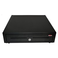 Virtuos pokladní zásuvka S-410C - s kabelem, pořadač 4/8, 9-24V, černá