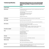 HPE Networking Instant On Access Point Bundle with PSU Dual Radio Tri Band 2x2 Wi-Fi 6E (EU) AP32 ( S1T28A )