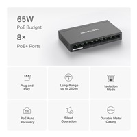 MERCUSYS switch MS110P (10x100Mb/s,8xPoE+,65W,fanless)