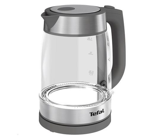 Tefal Glass KI740B30 rychlovarná konvice, 2200 W, automatické vypnutí, 1.7 l,  šedá