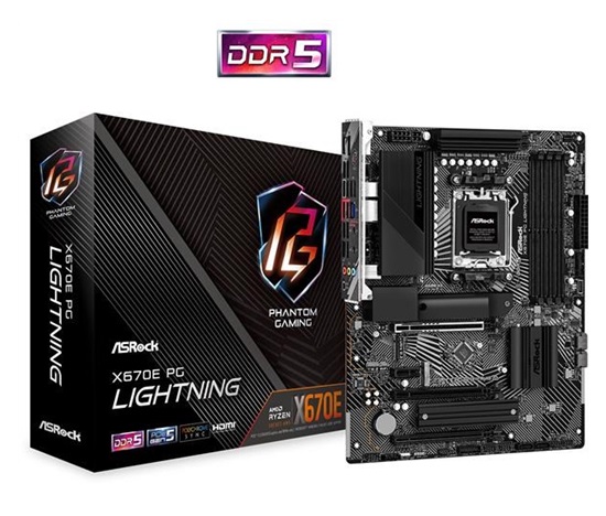 BAZAR - ASRock MB Sc AM5 X670E PG LIGHTNING, AMD X670, 4xDDR5, 1xDP, 1xHDMI - Po opravě (Komplet)