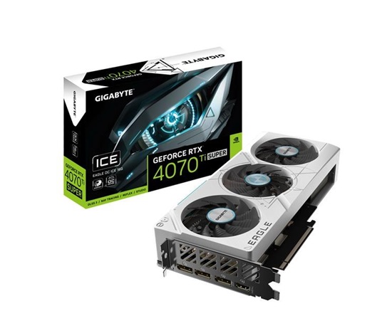 GIGABYTE VGA NVIDIA GeForce RTX 4070 Ti SUPER EAGLE ICE OC 16G, 16G GDDR6X, 3xDP, 1xHDMI