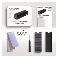 AXAGON CLR-M2XT, aluminiowy pasywny radiator dla jedno- i dwustronnych dysków M.2 SSD, wysokość 24 mm