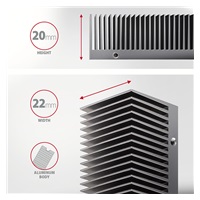 AXAGON CLR-M2XT, aluminiowy pasywny radiator dla jedno- i dwustronnych dysków M.2 SSD, wysokość 24 mm