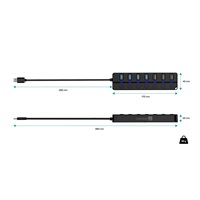 CONNECT IT USB Hub Mighty Switch 2, 4xUSB 3.0, 3xUSB 2.0, externí, černá