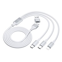 3mk nabíjecí kabel - Hyper Cable 3in1 A/C to C/Micro/Lightning 1.5m, bílá