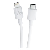 3mk datový kabel - Hyper Cable C to Lightning 20W 1.2m, bílá