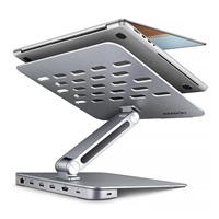 AXAGON HMC-STND, stojan pro 10"-16" notebooky, USB 5Gbps hub, 3x USB-A, HDMI 4k/60Hz, RJ-45, PD 100W, kabel USB-C 60cm