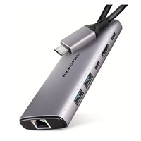 AXAGON HMC-6G2L, USB 10Gb/s hub, 2x USB-A, 1x USB-C, HDMI 4k/60, RJ-45, PD 100W, kabel USB-C 15cm